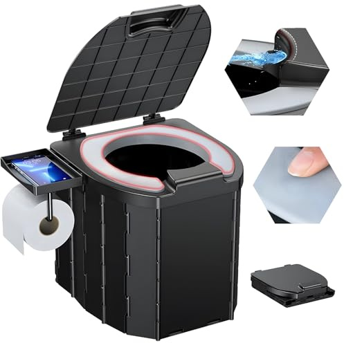Fiable y resistente: nuestro inodoro de camping cuenta con un diseño resistente capaz de soportar hasta 200 kg, asegurando una fiabilidad inigualable tanto para adultos como para niños. Su forma ergon