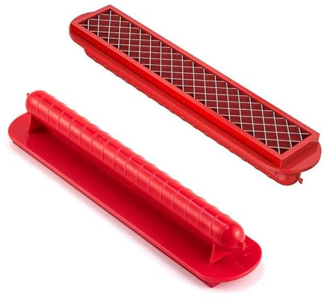 ZIJANG Cortador de Perritos Calientes, con Mango Cortador de Salchichas, Acero Inoxidable Rebanador de Salchichas, Cortador de Salchichas Rojas, Adecuado para Hogar, Restaurante, Parrilla