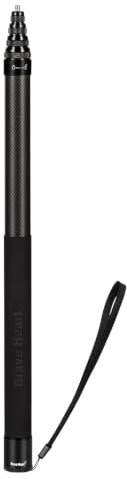 3m Selfie Stick 118 Inch Carbon Fiber Invisible Ultra Long Extension Pole for Insta360 ONE X5 X4 X 3 ONE X2 ONE R ONE RS X3 R X Action Camera (Black)