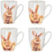 levandeo 4er Set Kaffeetasse Ostern Hase Porzellan 340ml Kaffeepott Osterhase Tasse Osterbecher Design Küche Teetasse