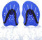 Oruola 1 Pairs Hand Paddles Schwimmen,Verstellbare Schwimmpaddels Hand für Erwachsene und Kinder,Fingerpaddles,Pool Trainingsgerät Zubehör 19x12.5cm,Speedo Paddle,Schwimmtrainingsgerät (Blau)