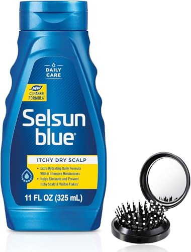 LUXPAKS Hairbrush Bundled with Celsun Blue Itchy Dry Scalp Shampoo - 11 fl. oz.