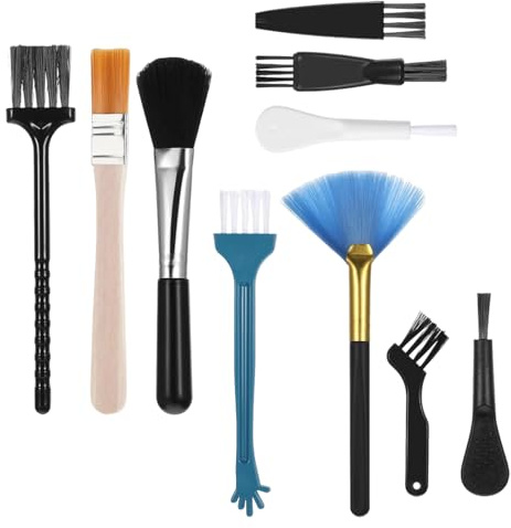10 Pièces Brosses de Nettoyage PC Pinceaux de Clavier Kit Brosse en Nylon Antistatique pour Clavier Téléphone Ordinateur Caméra