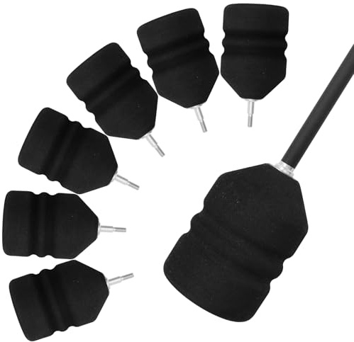 HANDBAIGE Paquete de 6 puntas de flecha de espuma atornilladas con cabeza de flecha de esponja suave EVA para tiro con arco, juego de combate, práctica de tiro CS (negro)