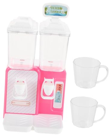 NOLITOY Mini Water Dispenser with Dual Outlets Adorable Small Drinking Fountain for Boys and Multifunctional Plaything for Independent Use and Home Decor Pink