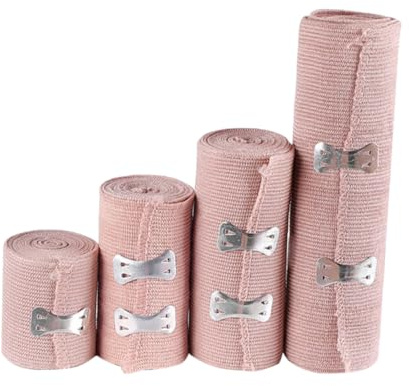 Baluue 4Pcs Elastic Medical Bandage Breathable Compression Wraps for Sports Injury Support and First Aid Soft Comfortable Fixation Straps for Body Protection and Quick Healing