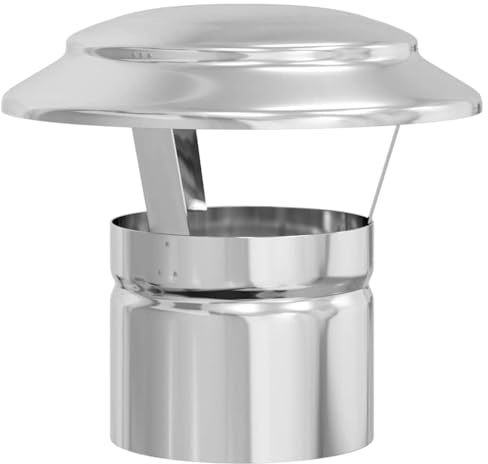 Copertura antipioggia per camino in acciaio inox, colore argento, 20 x 20 x 18 cm, resistente alle intemperie, per stufa a legna, stufa a piastrelle e forno svedese, protezione per braciere su