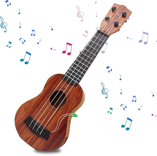 JYQOQH Ukulele Enfants,Guitare Enfant avec 4 Cordes Réglables,Instrument de Ukulélé de Jouet,Mini Guitare Bebe,Instrument de Musique Enfant Cadeau Garçon Fille Débutant