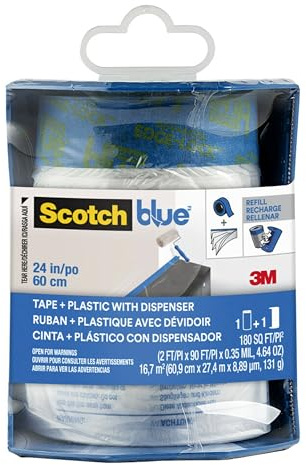 ScotchBlue Dispensador de cinta de enmascarar y film PTD2093EL-24-S, 60.9 cm x 27.4 m, 1 Rollo/Caja
