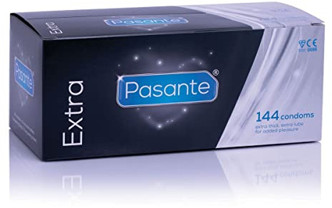 Pasante Extra Safe, extra feuchte Analkondome aus Latex - Kondome mit besonders extra dicker Wandstärke - ideal für Analverkehr, 1 x 144 Stück