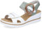 Rieker Damen Klassische Sandalen 67476, Frauen Sandalen,Sommerschuhe,Freizeitschuhe,offene Schuhe,Strandschuhe,Weiss Kombi (81),40 EU / 6.5 UK