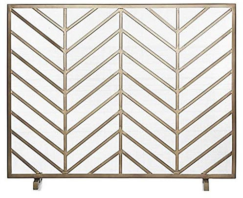 FUFU Parascintille Hearth bronzo Camino schermo, Spark Fiamma barriera con motivi geometrici, di sicurezza Fire Place Guard for legno e carbone di cottura, stufe, griglie Protezione per Stufa e Camine