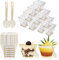 Ciotoline Monoporzione, 50 Pezzi Bicchierini Finger Food, Coppette Gelato Plastica, 60ml Monoporzione per Dolci, Bicchierini Monoporzione Dolci, Riutilizzabile con 50 Cucchiai Adatto per Torte Budini