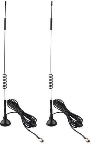 Futheda 2pcs 4G LTE Antenna 12dBi MIMO SMA Male Aerial Magnetic Base with 3m Cable Compatible with Vodafone O2 Three EE Huawei Netgear TP-Link 4G LTE Router Modem Hotspot CPE Gateway Modular