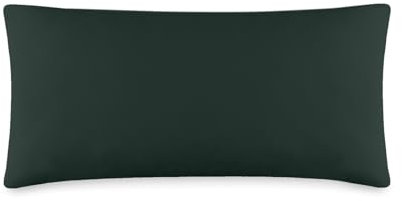 VEL VET HOME Deluxe Kissenbezug 40x80 cm 1teilig Made in EU Hohe Qualität Kopfkissenbezug mit Reißverschluss 100% Baumwolle Kissenhülle 40x80 Dunkelgrün