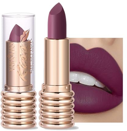 Lipstick for Women Long Lasting, Matte Dark Purple Brown Lipsticks, Waterproof Quick-Drying Non-Sticky Full-Coverage Lip Gloss, Punk Gothic Velvet Lip Gloss Lip Stain