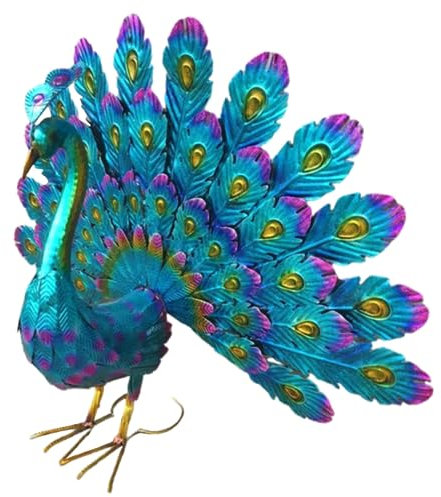 Banziaju Ornements de Jardin de Paon Ornements de Jardin Ornements de Paon extérieur Sculptures de Statue en métal décoration Art Oiseau pour Porche de Porche pelouse Statues extérieures