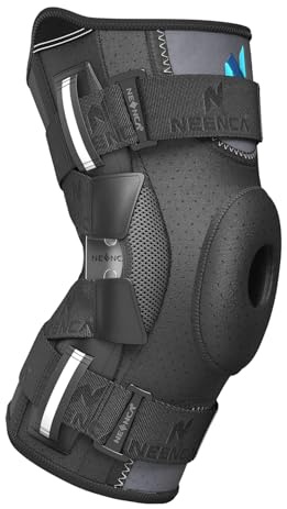 NEENCA Rodillera dolor de rodilla, rodillera con bisagra y sistema de sujeción patentado X-Straps, fuerte estabilidad para aliviar el dolor en las articulaciones, artritis, desgarro de menisco