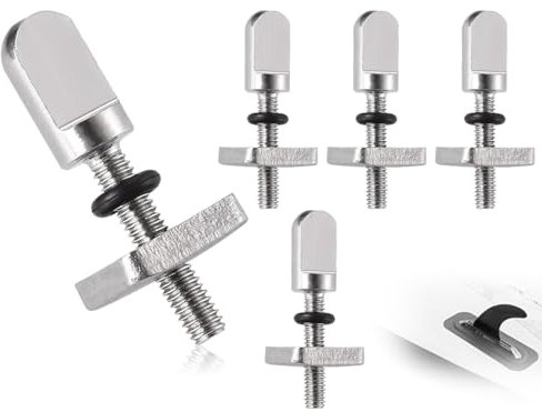 AOYEGIC 4 Stück Surfboard Schraube,Edelstahl Surfbrett Longboard Finnenschraube,Universal Finnenplättchen Flossenschrauben,für SUP,Single Finne,Paddle Board,Fin Plate Kit(Silber)