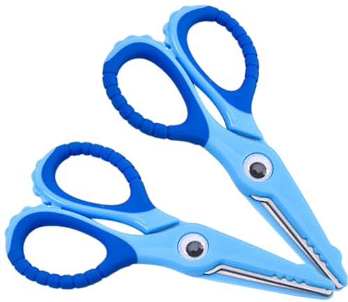 DIYEAH 2st Kinderschere Gesichtsschere Schere Für Schermaschinen Linkshänderscheren Für Nasenhaarschere Nagelknipser Mit Licht Trimmer Artikel Blue Plastik