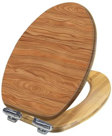 Elongated Toilet Seat Wooden Seamless Tileable European Beech Wood Texture Wood Toilet Seat Slow Quiet Close Lid with Quick-Release Hinges Cover Bumpers Easy to Clean Install