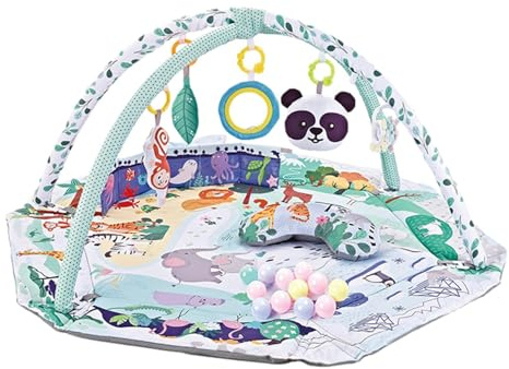 Stibtmr Gimnasio De Juegos para Bebé 0-12 Meses Gimnasio De Actividades Bebe Alfombra De Juego con Alfombra para Niños Mujer De Actividad del Juego Sensorial para Niños con Juguetes