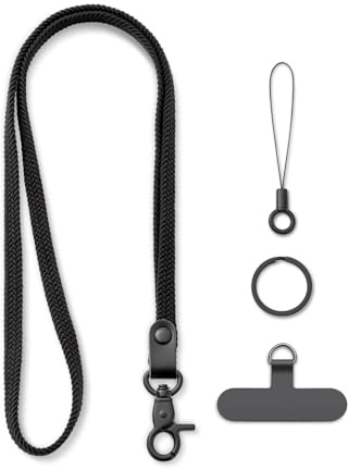 MORSUNBELA Schlüsselband zum Umhängen Lang Schlüsselanhänger Band Lanyard Schlüsselband Geflochten Schwarz