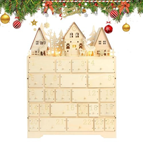Calendario 'Avvento Decorazione | Decorazione Ricaricabile Per Il Natale, Conto Alla Rovescia Natale Con Luci LED - Per Adulti Famiglia Amici Lei Lui Donne Uomini Bambini