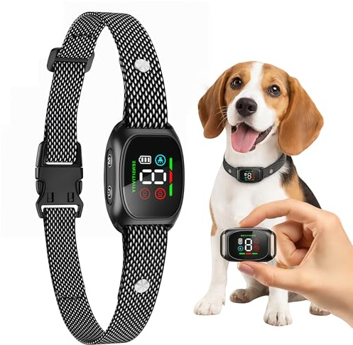 Haustierfreundliches Halsband - Antibellhalsband für Hunde, wasserdicht nach IP67, verstellbare Größe, geeignet für kleine und mittelgroße Hunde. (Schwarz)