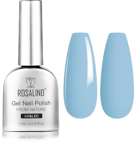 Rosealind UV-nagellack, 11 ml blå gel nagellack UV LED blötläggning sommar gellack för gör-det-själv-manikyr