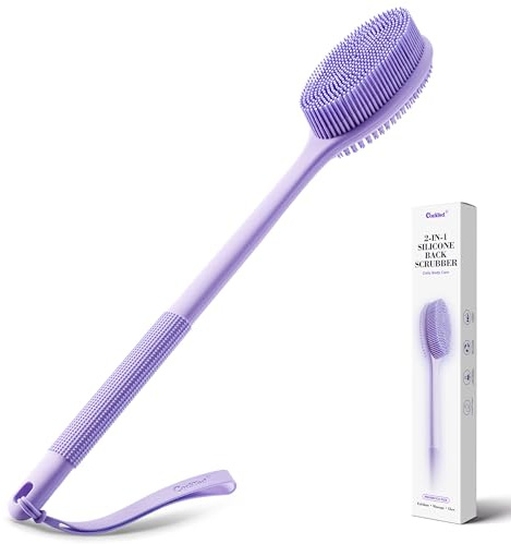CORATED Silicone Back Scrubber for Shower, 2‑in‑1 Body Brush with Handle
