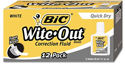 BIC Wite-Out Quick Dry Correction Fluid (pack of 12)