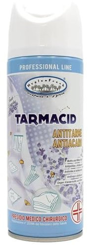 Tarmacid Profumo Deodorante Spray Antitarme Antiacaro Professionale Per Tessuti Ambienti Guardaroba Cassetti Lavanderia Insetticida Presidio Medico Chirurgico