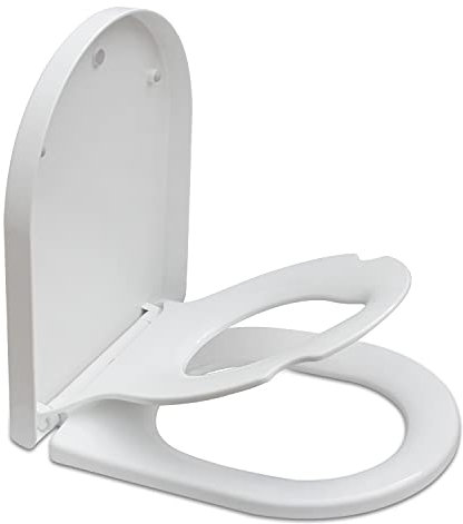 sundee Family Toilet Seat with Integrated Child Seat, D Shape, Polypropylene (PP), Soft Close Removable Toilet Seat Potty Training Toilet Seat for Toddlers with Quick Release and Top-Fix