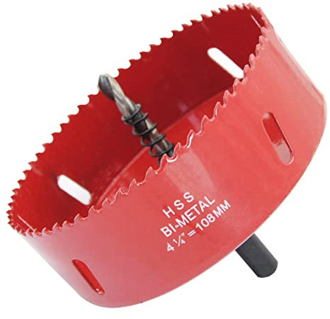 Sierra perforadora de 108 mm, cuchillo de agujero Laiwei para taladrar agujeros en madera, perfiles de aluminio, placas de yeso, PVC, etc.