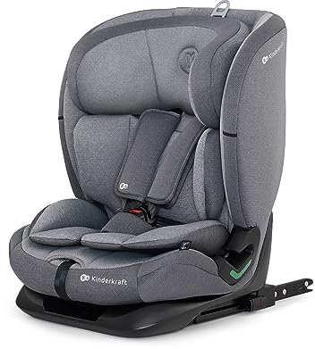 Kinderkraft ONETO3 I-SIZE 76-150 cm Kindersitz 9-36 kg, Kinderautositze mit isofix, Einstellung der Kopfstütze, spezielle Sicherheitssysteme, 5 punkt gurte, Einsatz im set, Grau