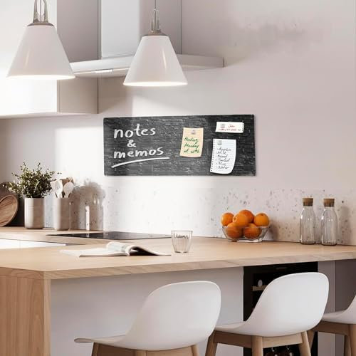 KARAT Tableau magnétique, mémo, à écrire, différents designs, lavable, avec support aimanté, noir, 20 x 60 cm