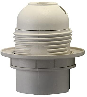 E27 Bulb Holder Edison Screw ES E27 Lamp Holder Practical Lamp Pendant Holder - Plastic Lampshade Ring Adapter(White)