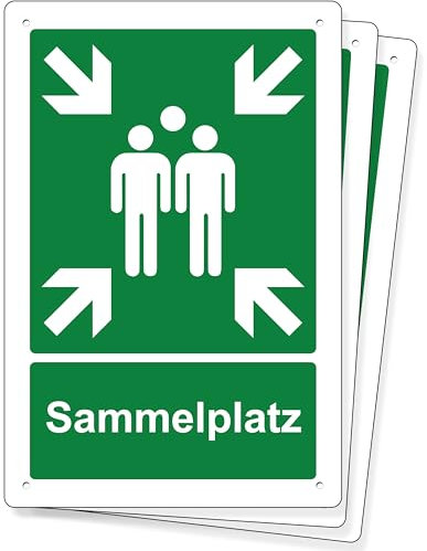 Pubblimania Lot de 3 panneaux de protection contre l'incendie en aluminium de 3 mm d'épaisseur (3 lieux de collecte cm 20 x 30)