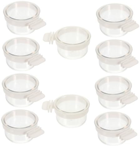 Yardwe 10st Zubehör Für Vogelkäfige Hühnerfutter Papagei Hängeschale Hängender Futterspender Für Hühner Wasserspender Für Sittiche Käfigbecher Für Hühner Hühnertränken Acryl Transparent