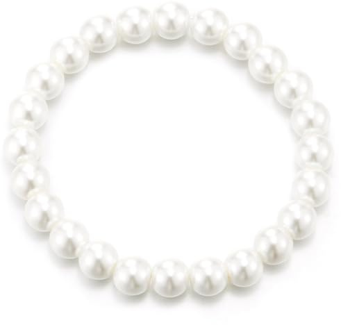 COOLSTEELANDBEYOND Perla Perlas Pulsera de Mujer, Estirable Elástica, Elegante Joyería para Boda Fiesta Cotidiano