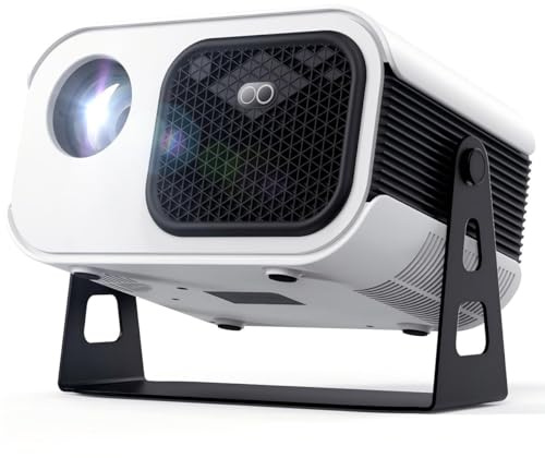 Mini Projector with Stand 270° Rotatable, Electric Focus & Vertical Keystone Portable Projector, Home Theater Projectors with Wifi And Bluetooth, Compatible with Smartphone/TV Stick/Box/USB/HDMI