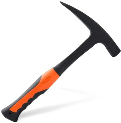 Martillo geológico puntiagudo, martillo de ladrillos de púas de roca, herramienta de exploración geológica de minerales (29 cm)