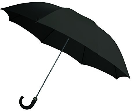 Rainbrella Regenschirm, 2-Fach faltbar, automatisch, mit Aufbewahrungshülle und Kunststoffhakengriff, 107 cm, Schwarz