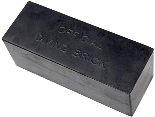 Kemp USA 10 lb Rubber Diving Brick Durable Rectangular Water Weight for Lifeguard Training and Rescue Practice Pool Strength Exercise Equipment 10 x 4 x 4 Inch Non Slip Grip Design