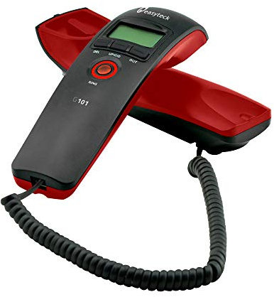 Easyteck Telefono Fisso G101con cavo (Rosso)