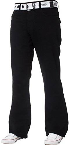 BRAND KRUZE Jean Coupe Jambe Semi-évasée Coupe Large Toutes Tailles pour Homme(Bleu, 40W / 30L)