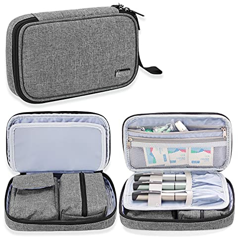Luxja Bolsa para Diabetic, Estuche para Diabéticos (Solo Bolsa), Gris