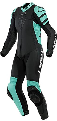 Dainese Killalane 1-Teiler Perforierte Damen Motorrad Lederkombi (Black/Green,42)