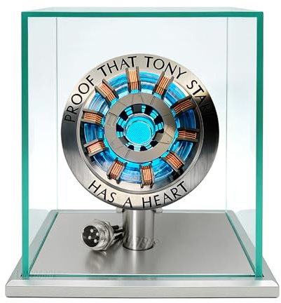 Lonyiabbi Arc Reactor MK2 - Scala 1:1, Luce LED Alimentata via USB con Sensore di Vibrazione, Nessun Montaggio Necessario, Con Scatola Espositiva